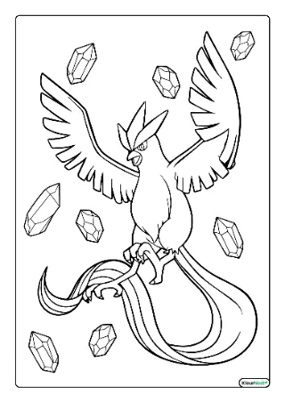Articuno kleurplaat — gratis printbare PDF