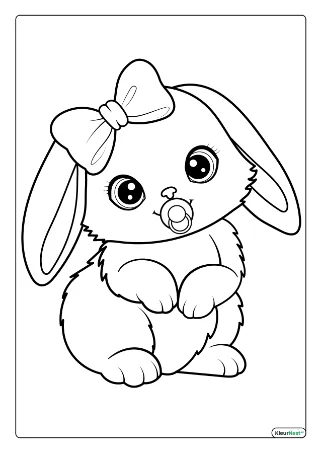 Baby konijn kleurplaat — gratis printbare PDF
