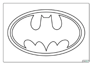 Batman logo kleurplaat — gratis printbare PDF