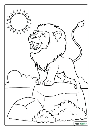 Brullende leeuw kleurplaat — gratis printbare PDF