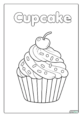 Cupcake kleurplaten — gratis printbare PDF's