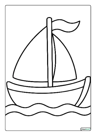 Eenvoudig bootje kleurplaat — gratis printbare PDF