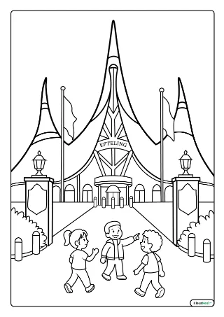 Efteling kleurplaat — gratis printbare PDF