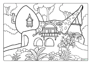 Efteling sprookjesbos kleurplaat — gratis printbare PDF