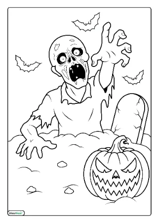 Enge halloween kleurplaat — gratis printbare PDF