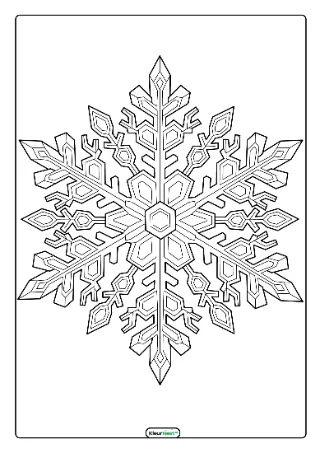 Gedetailleerde sneeuwvlok kleurplaat — gratis printbare PDF