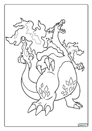 Gigantamax charizard kleurplaat — gratis printbare PDF