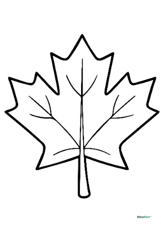 Groot herfstblad kleurplaat — gratis printbare PDF