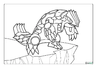 Groudon kleurplaat — gratis printbare PDF