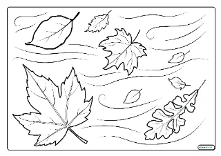 Herfst bladeren kleurplaat — gratis printbare PDF