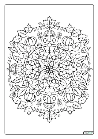 Herfst mandala kleurplaat — gratis printbare PDF