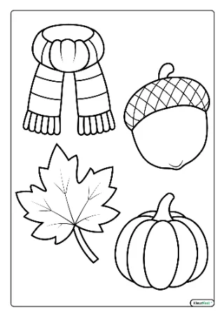 Herfst peuters kleurplaat — gratis printbare PDF