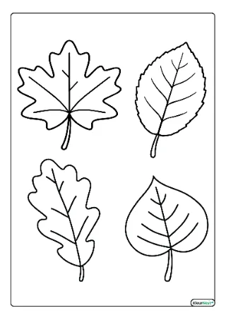 Herfstbladeren vormen kleurplaat — gratis printbare PDF
