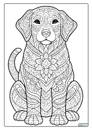 Hond mandala kleurplaat — gratis printbare PDF