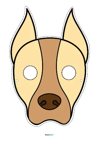 Ingekleurd honden masker — gratis printbare masker (PDF)