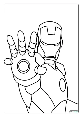 Iron man makkelijk kleurplaat — gratis printbare PDF