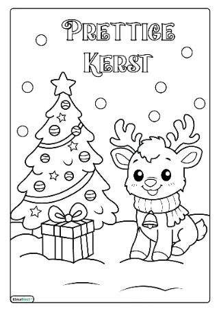 Kerst kleurplaat — gratis printbare PDF