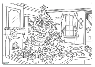 Kerst moeilijk kleurplaat — gratis printbare PDF