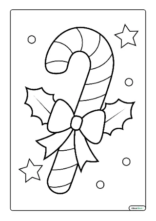 Kerst zuurstok kleurplaat — gratis printbare PDF