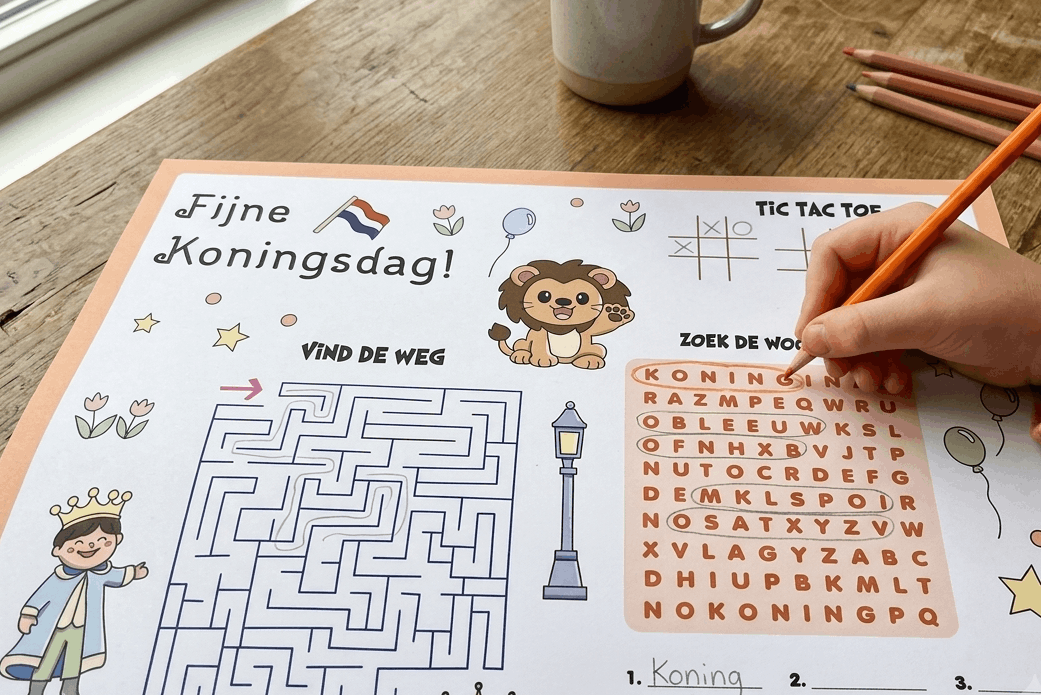 Koningsdag placemat — voorbeeld