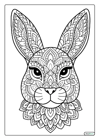 Konijn mandala kleurplaat — gratis printbare PDF
