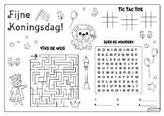 Koningsdag placemat — gratis printbare PDF's