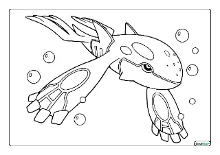 Kyogre kleurplaat — gratis printbare PDF