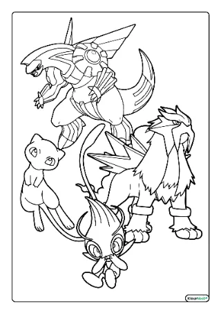 Legendarische pokemon kleurplaat — gratis printbare PDF