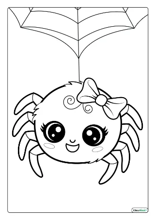 Lief spinnetje kleurplaat — gratis printbare PDF