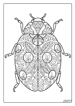 Lieveheersbeestje patroon kleurplaat — gratis printbare PDF