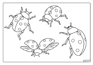 Lieveheersbeestjes kleurplaat — gratis printbare PDF
