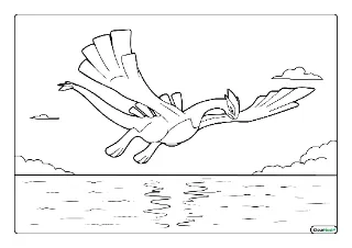 Lugia kleurplaat — gratis printbare PDF
