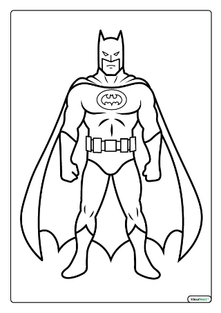 Makkelijke batman kleurplaat — gratis printbare PDF