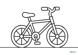 Makkelijke fiets kleurplaat — gratis printbare PDF