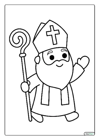 Makkelijke sinterklaas kleurplaat — gratis printbare PDF