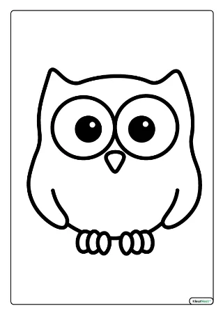 Makkelijke uil kleurplaat — gratis printbare PDF