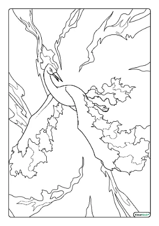 Moltres kleurplaat — gratis printbare PDF