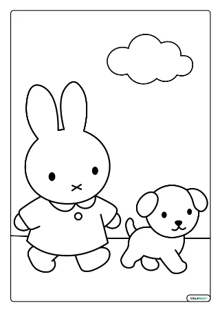 Nijntje en snuffie kleurplaat — gratis printbare PDF