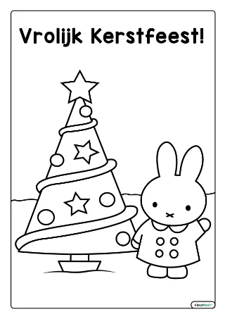Nijntje kerst kleurplaat — gratis printbare PDF