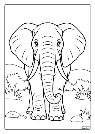 Olifant kleurplaten — gratis printbare PDF's