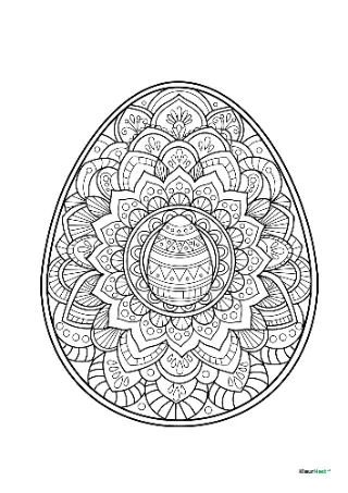 Pasen mandala kleurplaat — gratis printbare PDF