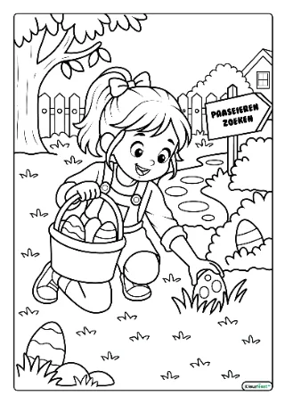 Pasen paaseieren zoeken kleurplaat — gratis printbare PDF