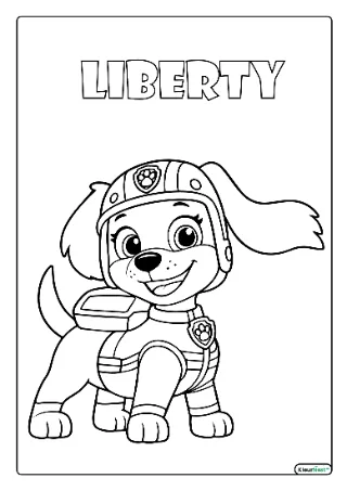 Paw patrol liberty kleurplaat — gratis printbare PDF