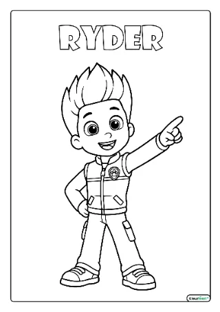 Paw patrol ryder kleurplaat — gratis printbare PDF