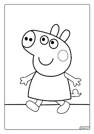 Peppa makkelijk kleurplaat — gratis printbare PDF