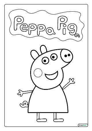 Peppa pig kleurplaat — gratis printbare PDF