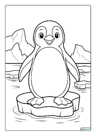 Pinguin kleurplaat — gratis printbare PDF