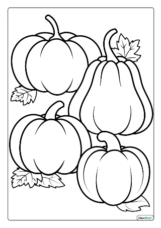 Pompoenen kleurplaat — gratis printbare PDF