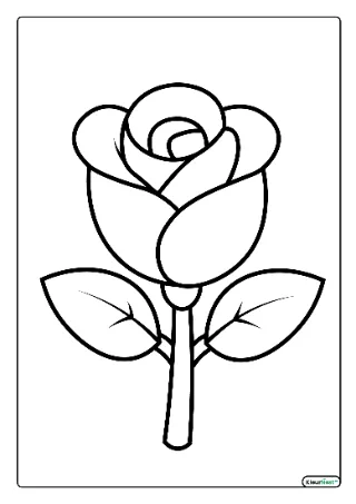 Roosje kleurplaat — gratis printbare PDF