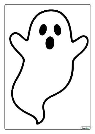 Simpel spook kleurplaat — gratis printbare PDF